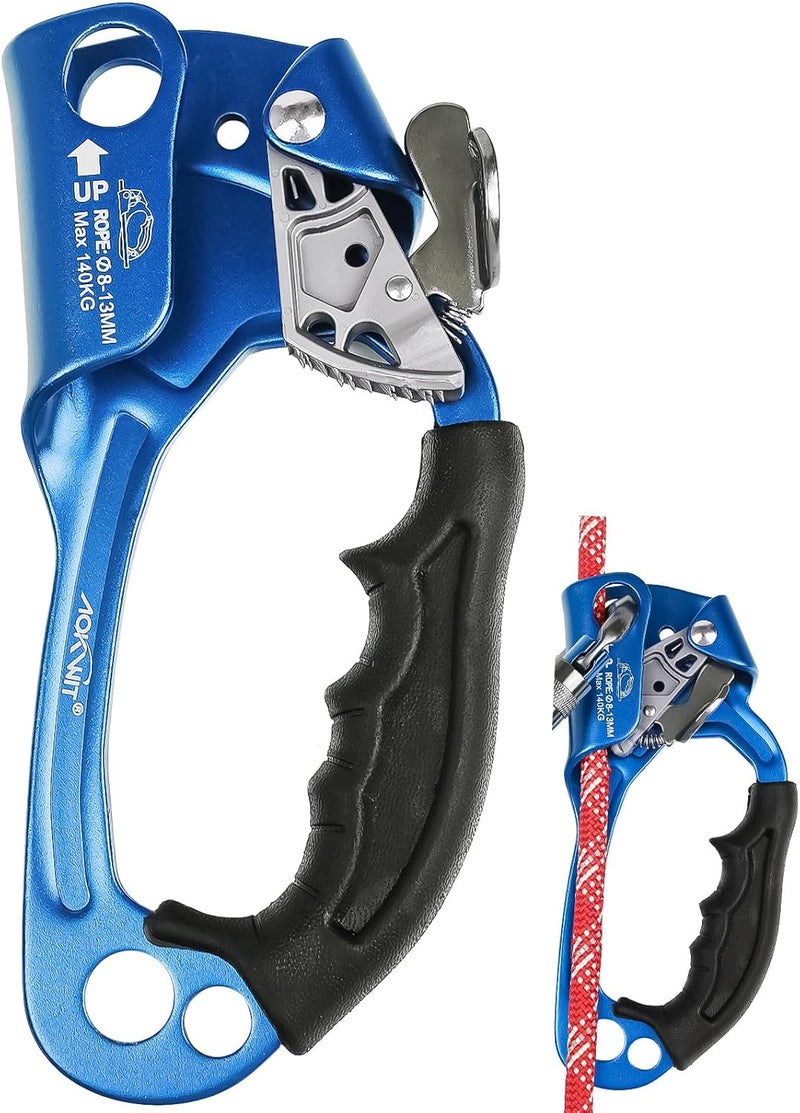 AOKWIT UIAA & CE Certified Rope Ascender Aluminum Alloy Rock Climbing Gear Strong Rigging Rappelling Equipment for Rock Tree Climbing Arborist Rescue Mountaineering Caving - Image 1